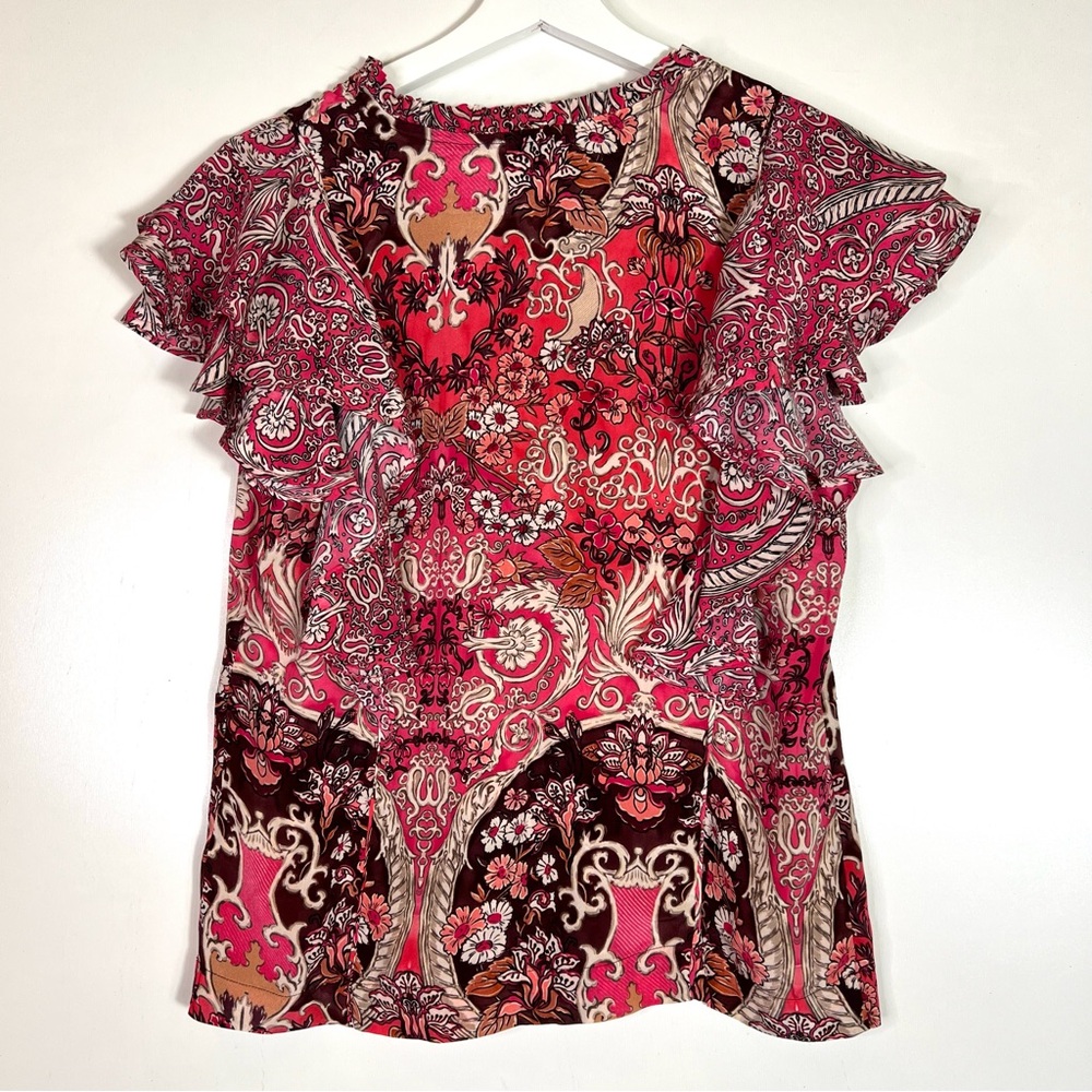 Maria Cher Elena Sleeveless Top in Besalu Pink Size Small - Picture 6 of 12